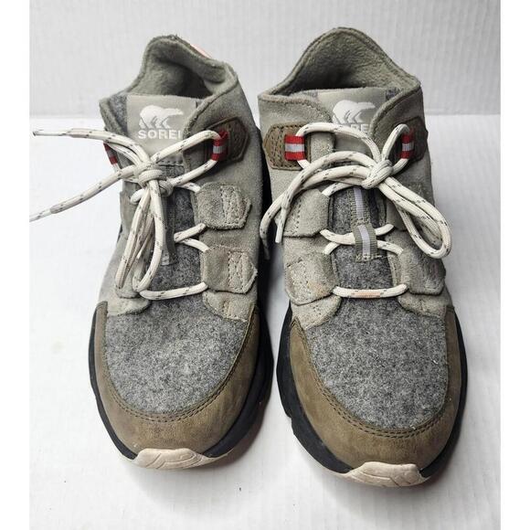 Sorel Shoes - Sorel Kinetic RNEGD Waterproof Shoes Womens Size 6 Gray Suede Wool Chunky Sole